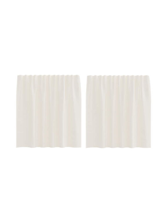 vidaXL Set Vorhänge mit Oberer Registerkarte Creme 140x140cm