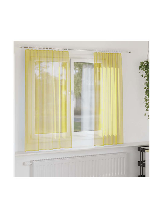 vidaXL Set Perdele cu Bretele Galbene 140x175cm