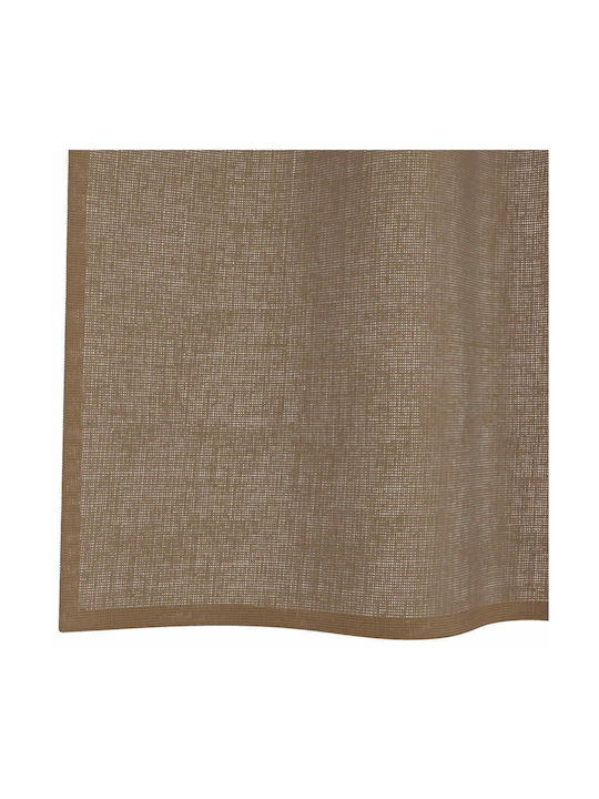 vidaXL Set Window Curtains with Tab Tops Light Brown 140x140cm