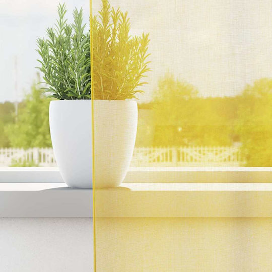 vidaXL Set Curtains with Tab Tops Yellow 140x175cm