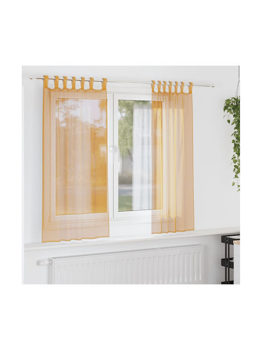 vidaXL Set Perdele Fereastră cu Bretele Portocalii 140x175cm