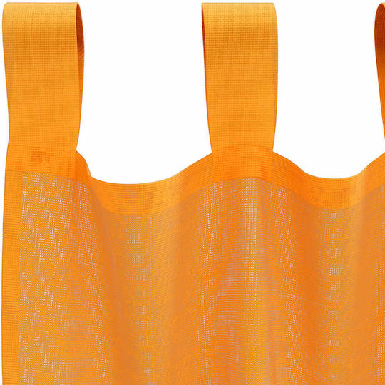 vidaXL Set Curtains Window with Tab Top Voile Orange 140x175cm