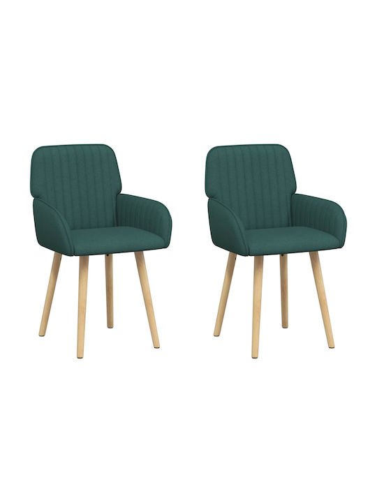 Dining Armchairs With Fabric Upholstery Green 2 Pieces 56.5x50x87.5cm