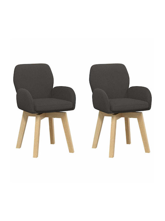 Dining Armchairs With Grey Fabric Upholstery 2 Pieces 54x58x87cm
