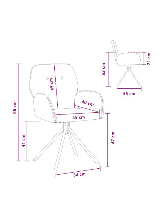 Dining Armchairs With Genuine Leather Green 2 Pieces 54x55x86cm