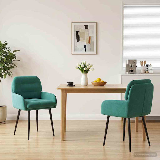 Dining Armchairs 59x59.5x90cm 2 Pieces Turquoise Dining Armchairs 59x59.5x90cm 2 Pieces Turquoise