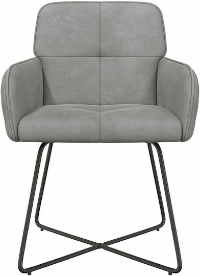Samt Ess- und Küchenstühle Grau 6 Stück 59x56.5x86cm
