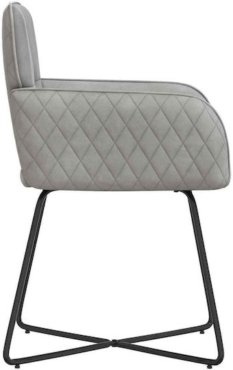 Samt Ess- und Küchenstühle Grau 6 Stück 59x56.5x86cm