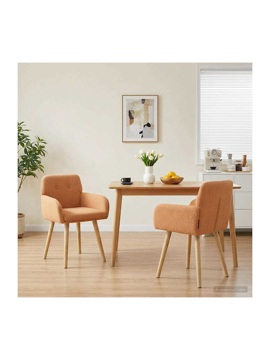 Dining Armchairs With Beige Fabric Upholstery 2 Pieces 59x57x85cm