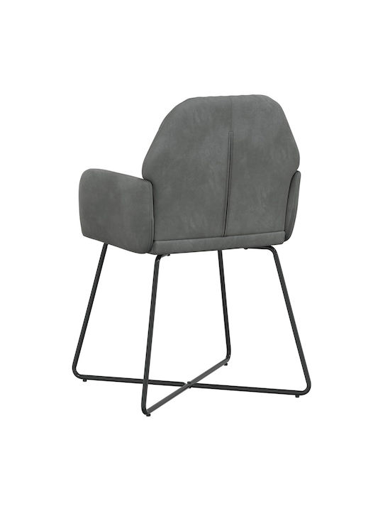 Velvet Grey Dining Armchairs 2 Pieces 55x50x84cm