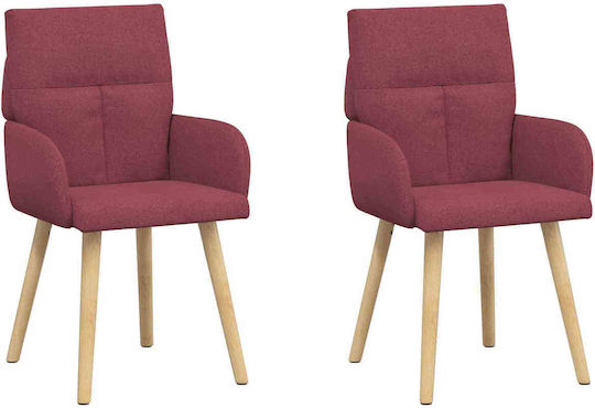 Dining Armchairs With Fabric Upholstery Red 2 Pieces 60x56x96cm