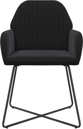 Velvet Black Dining Armchairs 2 Pieces 55x50x84 cm