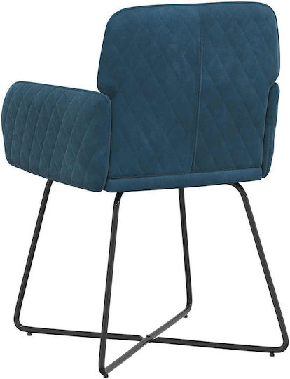 Velvet Blue Dining Armchairs 2 Pieces 59x56.5x86cm