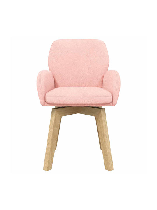 Dining Armchairs With Fabric Upholstery Pink 4 Pieces 54x58x87cm