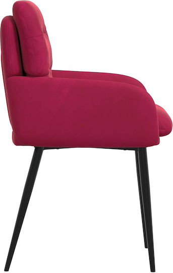 Velvet Red Dining Armchairs 2 Pieces 59x59.5x90cm