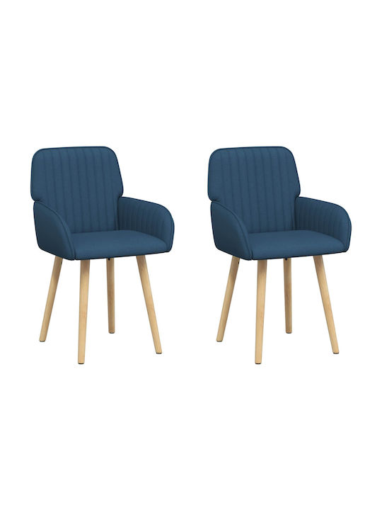 Dining Armchairs With Blue Fabric Upholstery 2 Pieces 56.5x50x87.5cm