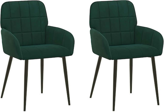 Velvet Green Dining Armchairs 2 Pieces 57x50x85 cm