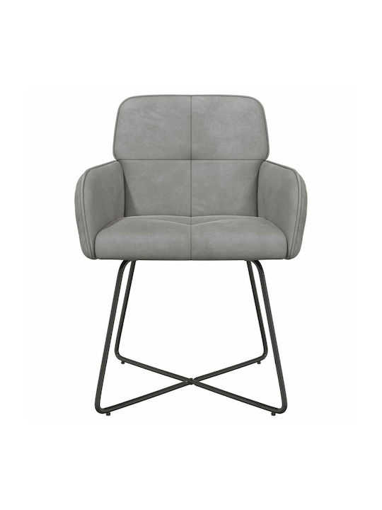 Dining Velvet Grey Armchairs 2 Pieces 59x56.5x86cm