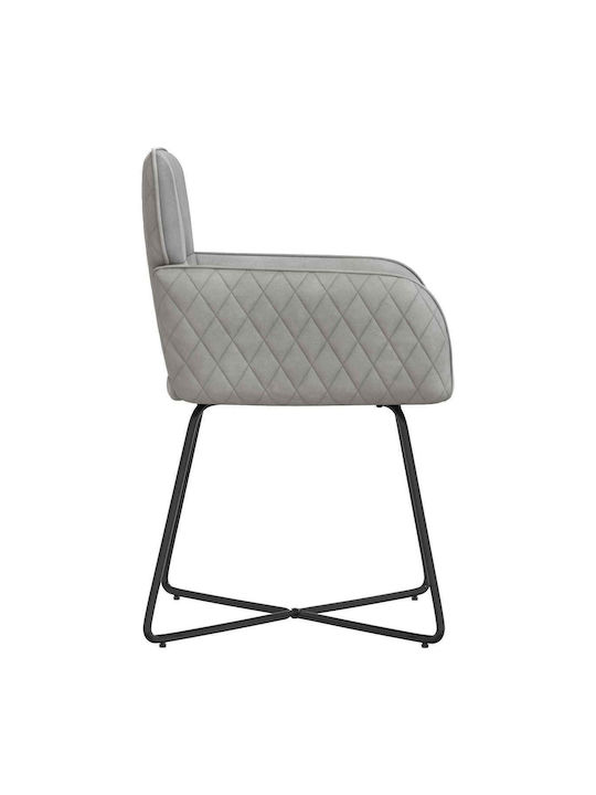 Dining Velvet Grey Armchairs 2 Pieces 59x56.5x86cm