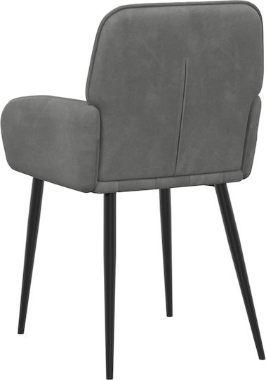 Dining Velvet Grey Armchairs 2 Pieces 57x50x85cm