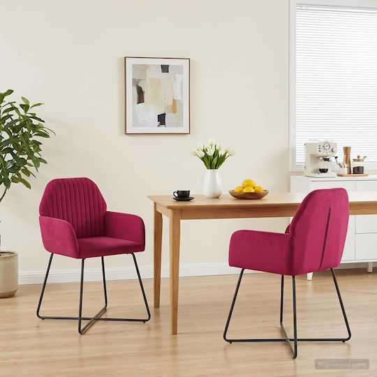 Dining Armchairs 55x50x84cm 2 Pieces Red Dining Armchairs 55x50x84cm 2 Pieces Red