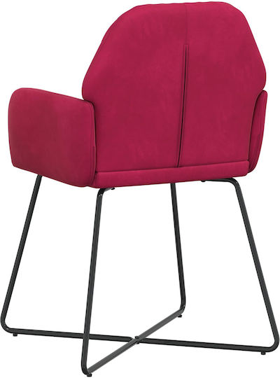 Samt Ess- und Küchenstühle Rote 2Stücke 55x50x84cm