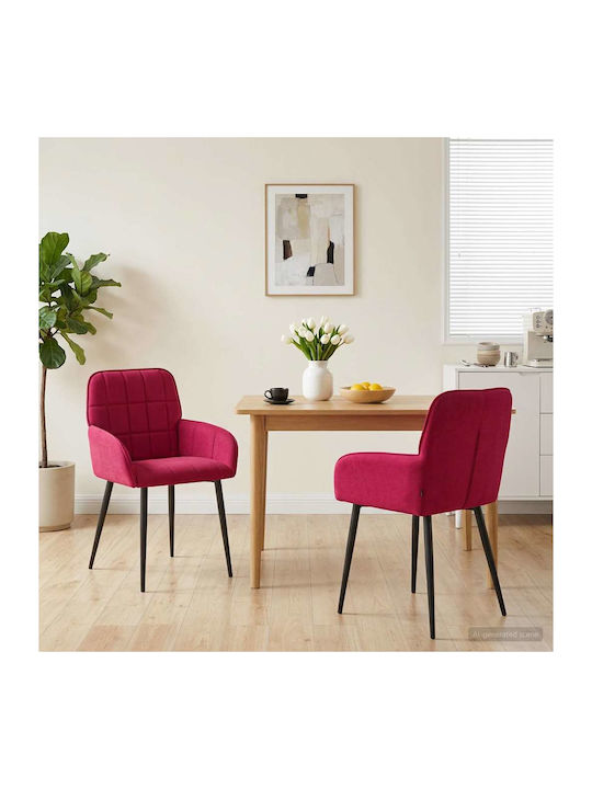 Velvet Red Dining Armchairs 2 Pieces 57x50x85cm