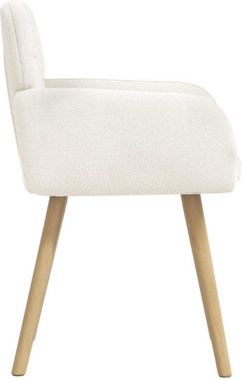 Dining Armchairs With Beige Fabric Upholstery 2 Pieces 59x57x85cm