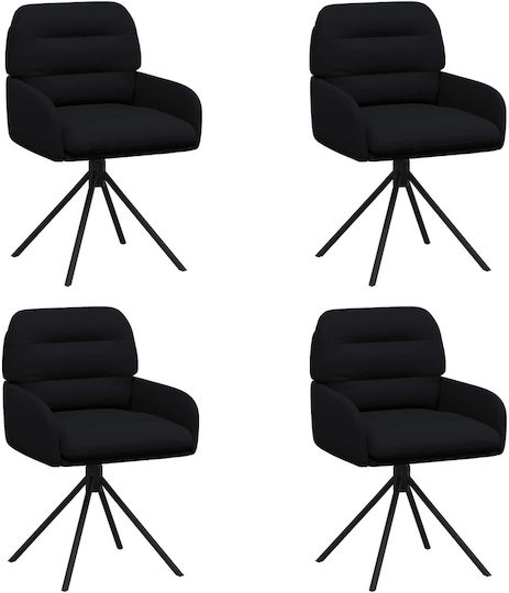 Ess- und Küchenstühle mit Künstliches Leder Schwarz 4 Stück 59x59.5x90cm