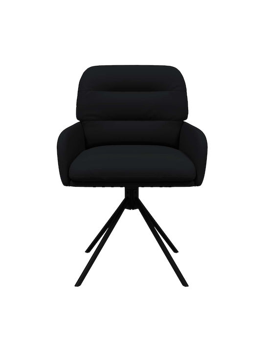 Ess- und Küchenstühle mit Künstliches Leder Schwarz 2Stücke 59x59.5x90cm