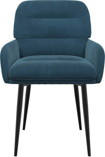 Samt Ess- und Küchenstühle Blau 2 Stück 59x59.5x90cm