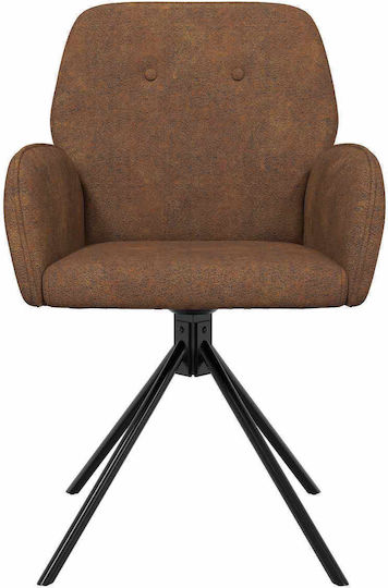 Ess- und Küchenstühle mit Echtes Leder Braune 6 Stück 54x55x86cm