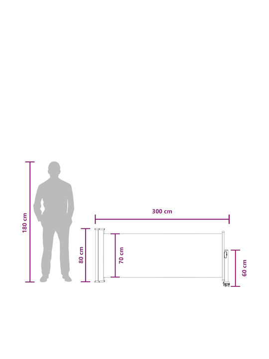 vidaXL Copertină Sideway Terasă Bej 0.8x3m