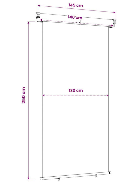 vidaXL Cort Lateral Terasă Maro 1.4x2.5m