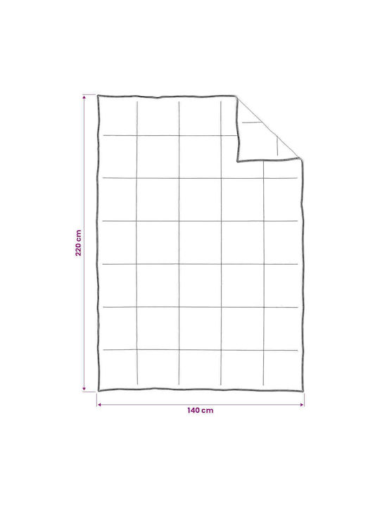 vidaXL Πάπλωμα Μονό 140x220εκ. Μπεζ 350 GSM