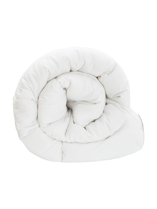 vidaXL Single Quilt 140x200cm White 250 GSM