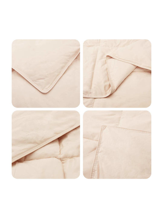 vidaXL Double Quilt 200x220cm Beige 350 GSM
