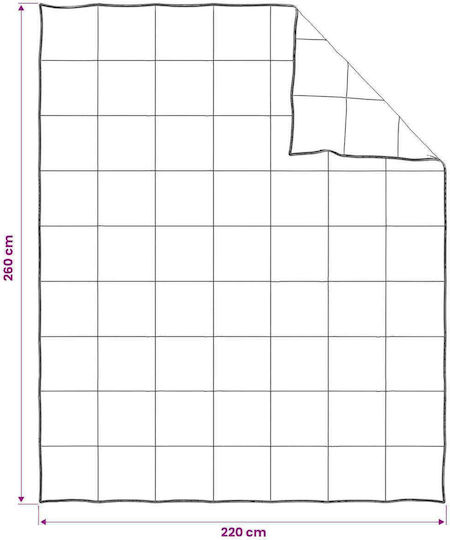 vidaXL Set Steppdecke Übergröße 220x260cm Weiß 250 GSM