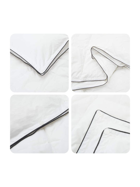 vidaXL Single Quilt Set 135x200 cm White 130 GSM