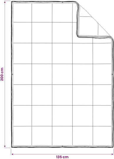 vidaXL Σετ Πάπλωμα Μονό 135x200εκ. Λευκό 130 GSM