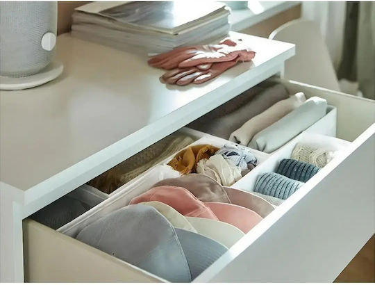 Fabric Storage Box for Underwear / Clothes / Shoes in White Colour 28x28x10cm