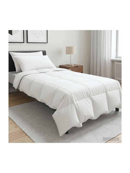 vidaXL Single Duvet Set 140x220 cm White 250 GSM