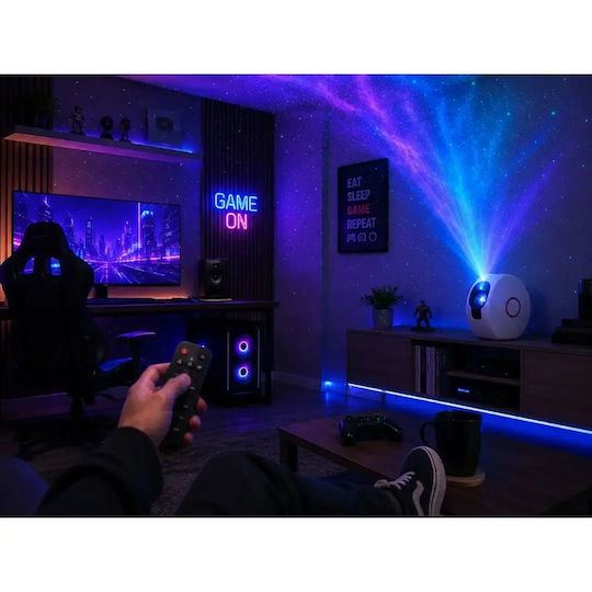 Galaxy Galaxy LED Kinder Tischlampe Projektor mit Sternenprojektion Bunt