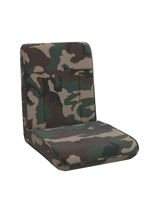 Taburet Camera De Zi Pliabil Cu Spătar Și Spațiu De Depozitare Verde Militar 50x73x60cm
