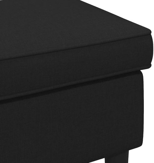 Stoff Fußhocker Schwarz 55x35x41cm
