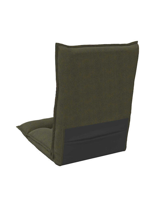 Taburet Camera De Zi Pliabil Cu Spătar Și Spațiu De Depozitare Verde Militar 55x61x70cm
