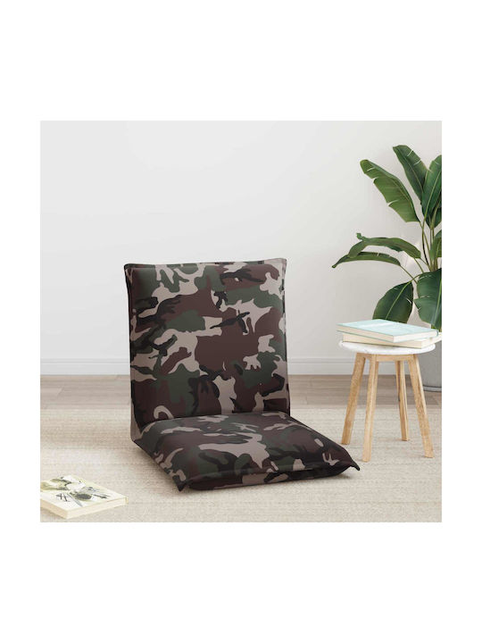 Taburet Camera De Zi Pliabil Cu Spătar Și Spațiu De Depozitare Verde Militar 54x64x59cm