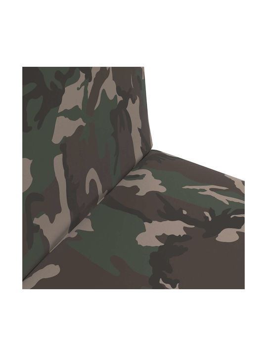 Taburet Camera De Zi Pliabil Cu Spătar Și Spațiu De Depozitare Verde Militar 54x64x59cm