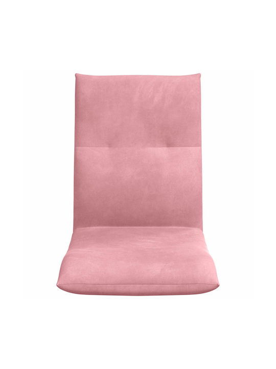 Klappbarer Wohnzimmerhocker mit Rückenlehne, Samt Rosa, 46x50x61cm,