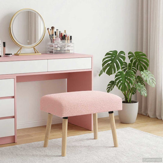 Stoff-Tabouret Mit Rosa Farbe 60x40x45cm